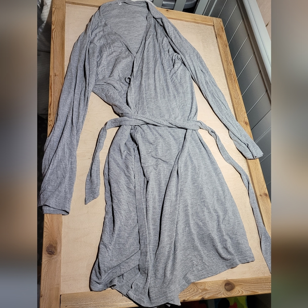 Gray Plain Thin Women's Robe